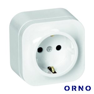 Tomada Elétrica Superfície 1x Schuko ORNO - (OR-OE-7205(GS)/W)