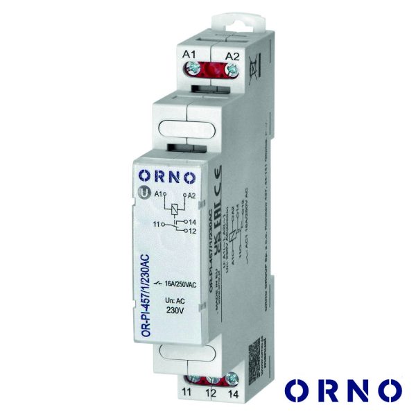 Contactor 1P 230VAC 16A ORNO - (OR-PI-457/1/230AC)