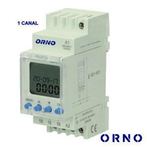 Temporizador Semanal Digital 16A 230V P/ Calha Din ORNO - (OR-PRE-450)