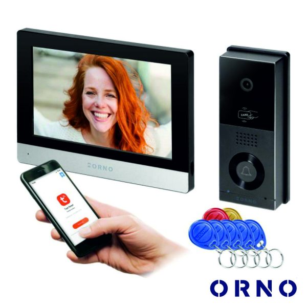 Vídeo Porteiro C/ LCD 8" Full HD RFID Preto WIFI ORNO - (OR-VID-MA-1079/B)