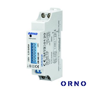 Contador de Energia 230V/40A 1 Módulo P/ Calha Din ORNO - (OR-WE-521)