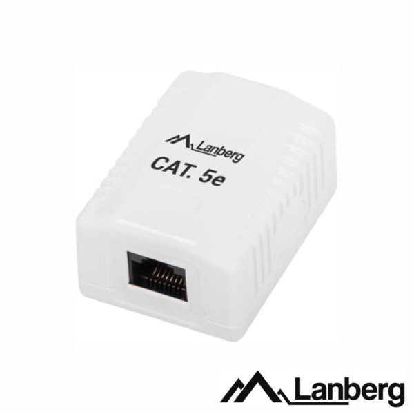 Tomada de Superfície RJ45 C/ 1 Saída LANBERG - (OU5-0001-W)