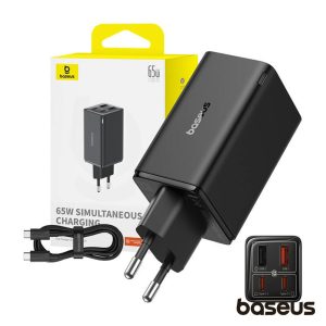 Alimentador 2xUSB-A 2xUSB-C 65W GaN6 Pro BASEUS - (P10162701113-00)