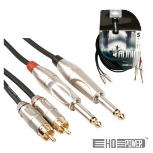 Cabo 2-Jack 6.35mm Macho / 2-Rca Macho 5m Mn HQ POWER - (PAC118)