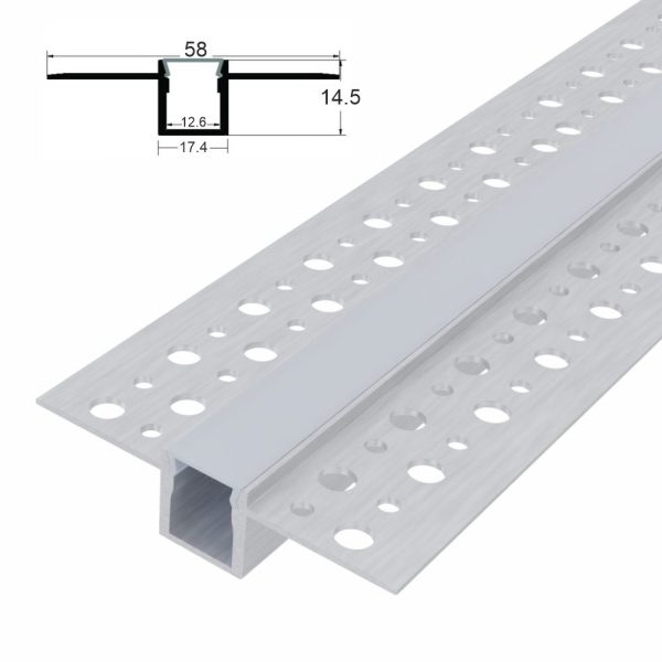 Perfil De Alumínio P/ Encastrar P/ Fita LED 2M - (PAFL02BN)