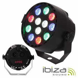 Projetor Par C/ 12 LEDS 1W CREE RGBW DMX Mic IBIZA - (PAR-MINI-RGBW)