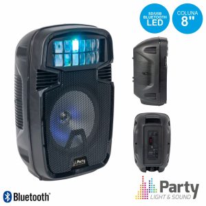 Coluna Amplificada Portátil 8" Com Efeitos LED PARTY - (PARTY-8COMBI)