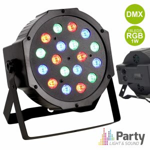 Projetor Par C/ 18 LEDS 1W RGB DMX Mic PARTY - (PARTY-PAR181)