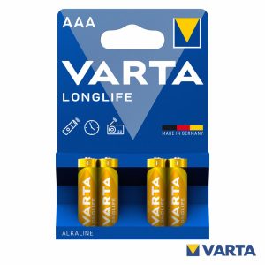 Pilha Alcalina LR03/AAA 1.5V 4x Longlife VARTA - (PAV-LR03/4A)