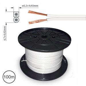 Cabo Coluna 2x1.0mm Branco Paralelo - (PCC100W/100)