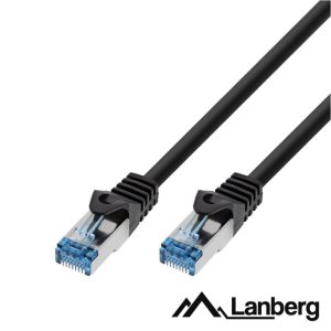 Cabo S/FTP LSZH CAT6A 1.5m Preto LANBERG - (PCF6A-10CC-0150-BK)