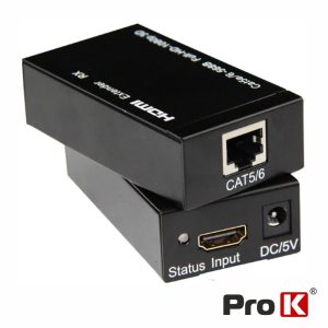 Extensor de Sinal HDMI Via RJ45 CAT5e/6 60m PROK - (PK-HDMIRJ45EXT02)