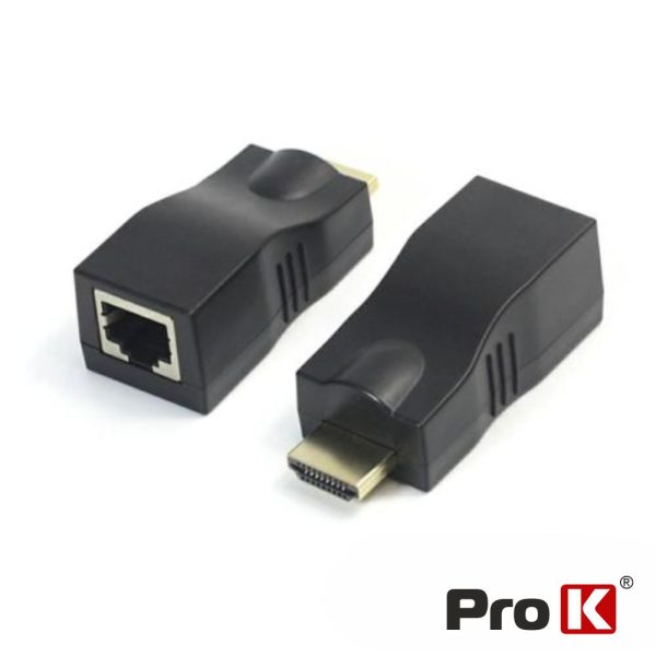 Extensor de Sinal HDMI Via RJ45 30M PROK - (PK-HDMIRJ45EXT03)