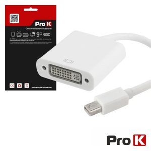 Cabo Adaptador Mini Displayport Macho / DVI Fêmea PROK - (PK-MDISPLAYDVI)