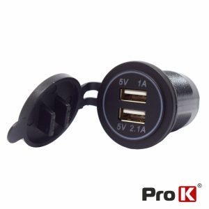 Tomada Dupla USB-A de Embutir PROK - (PK-PUSBAA)