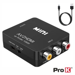 Conversor Sinal Composto + Áudio -> HDMI PROK - (PK-RCAHDMI01)