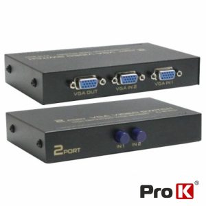 Distribuidor Comutador VGA 2 Entradas 1 Saída PROK - (PK-VGA2E1S-C)