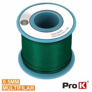 Cabo Multifilar Verde 0.5mm Rolo 25m PROK - (PKCM0.5/25G)