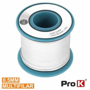 Cabo Multifilar Branco 0.5mm Rolo 25m PROK - (PKCM0.5/25W)