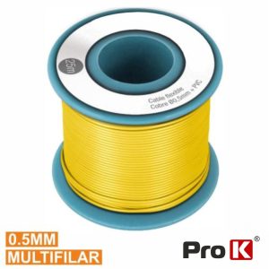 Cabo Multifilar Amarelo 0.5mm Rolo 25m PROK - (PKCM0.5/25Y)