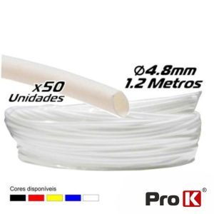 Tubo Manga Termoretráctil 4.8mm 1.2m 50x Branco PROK - (PKMT48W/50)