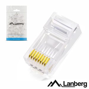 Ficha RJ45 Modular 8p8c CAT6 100PCS LANBERG - (PLU-6000)