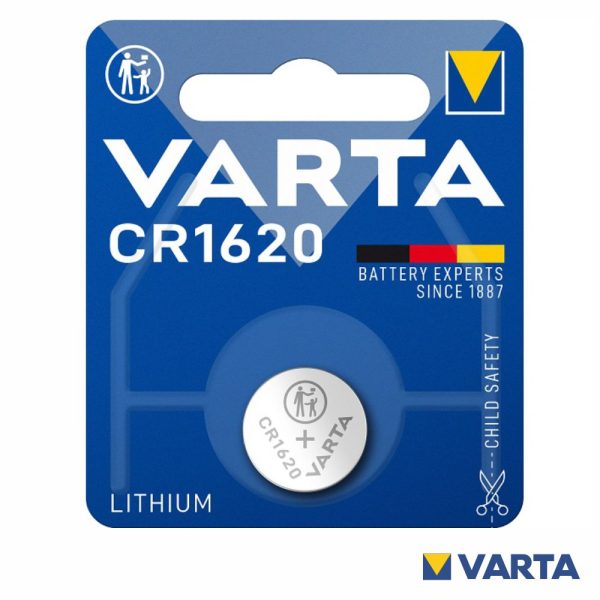 Pilha Lítio Botão CR1620 3V Blister VARTA - (PLV-CR1620)