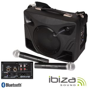 Coluna Amplificada 8" 500wmáx Usb/Bt/Sd/Bat Preta Ibiza - (PORT85VHF-BT)