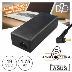 Alimentador P/ Asus 19V 1.75a 33W 4.0x1.7mm - (PSUP-NBT-AS06)