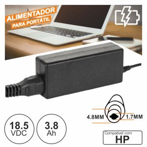 Alimentador P/ Hp 18.5V 3.8A 70W 4.8x1.7mm - (PSUP-NBT-HP09)