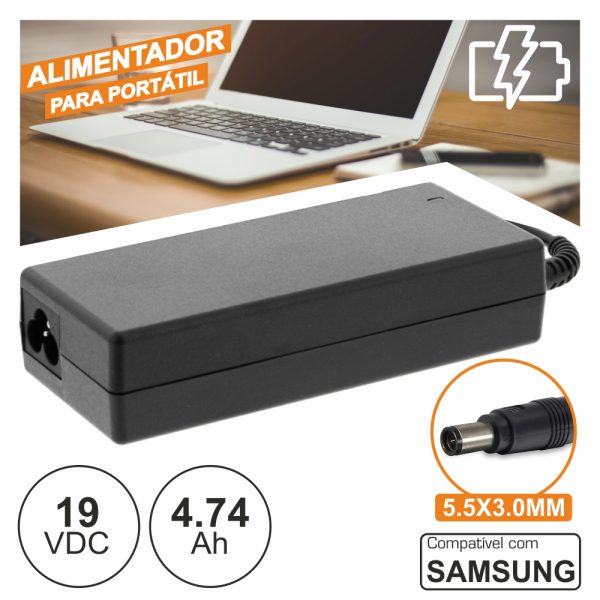 Alimentador P/ SAMSUNG 19V 4.74a 90W 5.5x3.0mm - (PSUP-NBT-SA01)