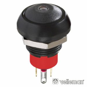 Interruptor Pressão Miniatura 1 LED 1p Spst (On)-Off Preto - (R1396W)