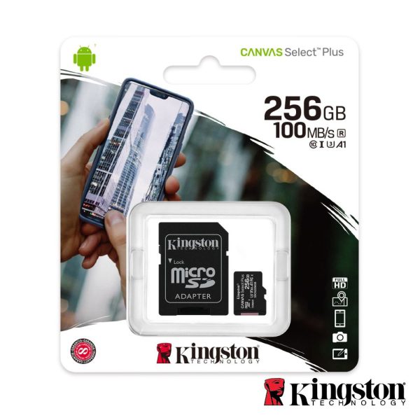 Cartão Memória Micro SDXC 256GB UHS-I Adaptador KINGSTON - (SDCS2/256GB)