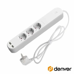 Extensão Elétrica 3x Schuko 2x USB-A Inteligente WiFi DENVER - (SHP-310U)