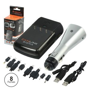 Carregador De Baterias Ni-Mh AAA + 8 Adap Telemóvel + USB - (SIGMA)