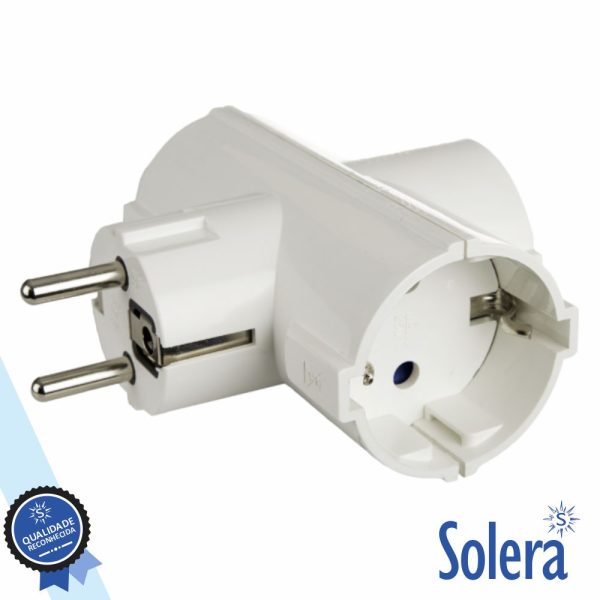 Ficha Elétrica Adaptadora 3x Schuko SOLERA - (SLR-186F)