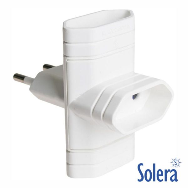 Ficha Elétrica Adaptadora 3x Schuko SOLERA - (SLR-6009)