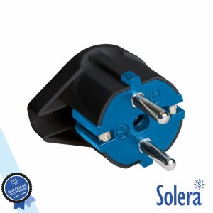 Ficha Schuko Macho C/ Terra Lateral 220V Preto SOLERA - (SLR-6566N)