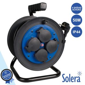 Extensão Elétrica C/ Enrolador 4x Schuko 50m SOLERA - (SLR-7427/1T)