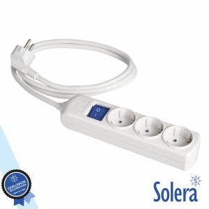 Tomada Elétrica C/ 3 Saídas Interruptor 1.5M Branco SOLERA - (SLR-8013IL)