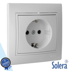 Tomada Elétrica Encastrar 1x Schuko Branca SOLERA - (SLR-ERP60U)