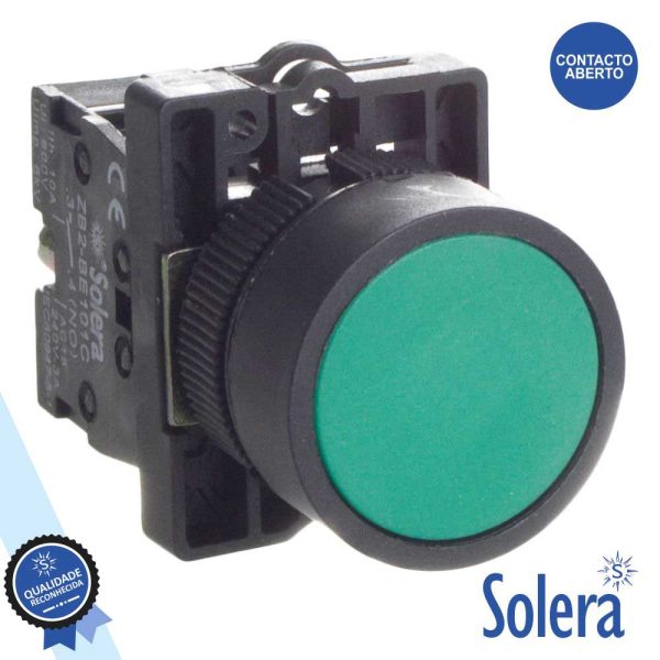 Pulsador C/ Retorno 230V Nf Verde 6kv SOLERA - (SLR-PULSA5V)