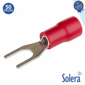 Terminal Forquilha Isolado Vermelho 50x SOLERA - (SLR-TH15R/50)