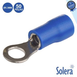 Terminal Redondo Isolado 5.3mm 50x Azul SOLERA - (SLR-TR25-1A/50)