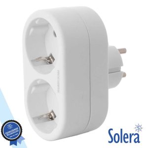 Ficha Elétrica Adaptadora 2x Schuko SOLERA - (SLR-V1300)