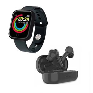 Conjunto SmartWatch OLED 1.44" e Auriculares Earbuds TWS - (STREETONE)