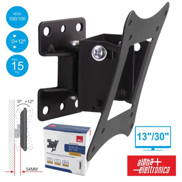 Suporte LCD/LED 13/30" Inclinável Vesa 100/100 15kg ALPHA - (SU1330/00)