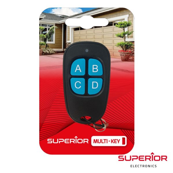 Comando Garagem Universal 4 Canais 433MHz SUPERIOR - (SUP-KEY4/BL)