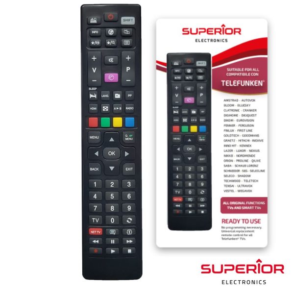 Comando TV Universal TELEFUNKEN/VESTEL + 40 MARCAS SUPERIOR - (SUP4:UNIV)