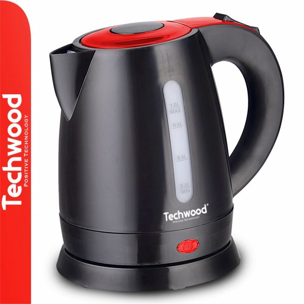 Fervedor de Água Elétrico Preto/Vermelho 1600W 1L TECHWOOD - (TB-1035)